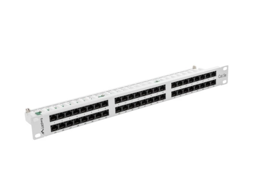 Patch panel 48 PORT 1U kat.5e szary PPU5-1048-S – LANBERG | TIM SA