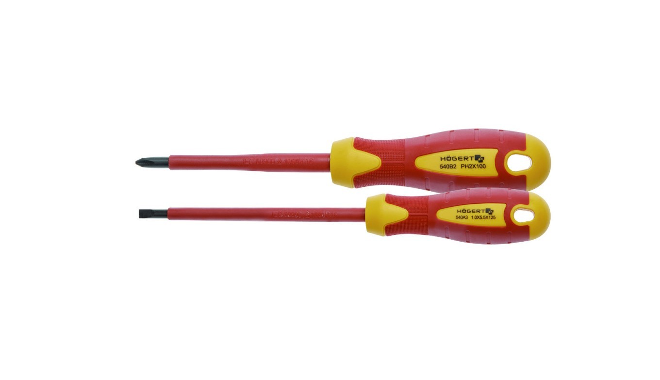 Insulated Screwdriver Set for Electricians 1000V Steel S2 HT1S990