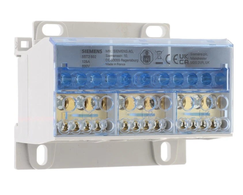 Blok rozdzielczy 125A 3P 690V 1x25-35mm2 4x16mm2 7x10mm2 DIN 5ST2502 ...