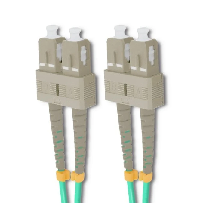 Câble Fibre Optique SC/UPC – Multimode OM4 50/125, Duplex, 10 Mètres