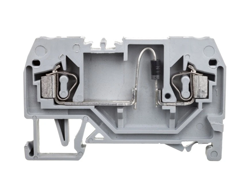 Złączka szynowa 2-przewodowa z diodą 1N4007 2,5mm2 szara 280