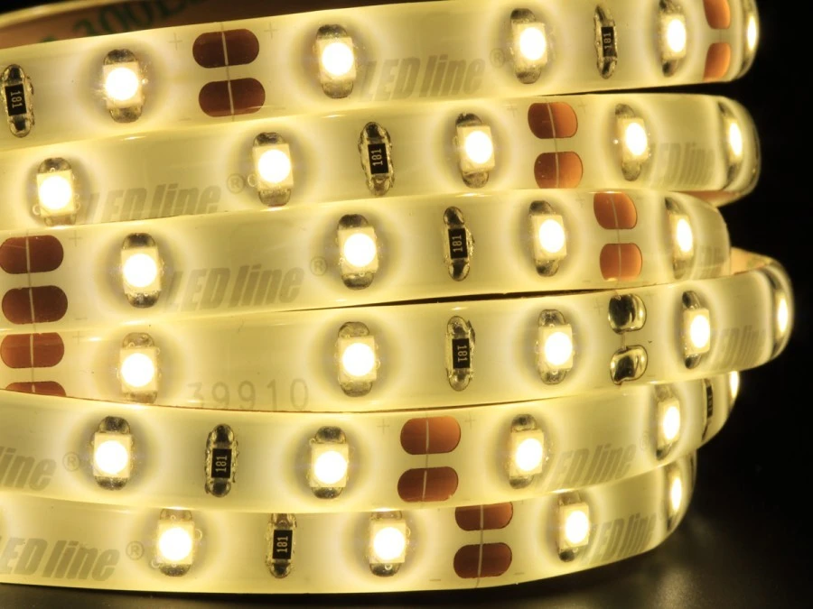 Taśma LED 300 SMD3528 12V 3000K wodoodporna IP65 4,8W 3 lata gwar ...