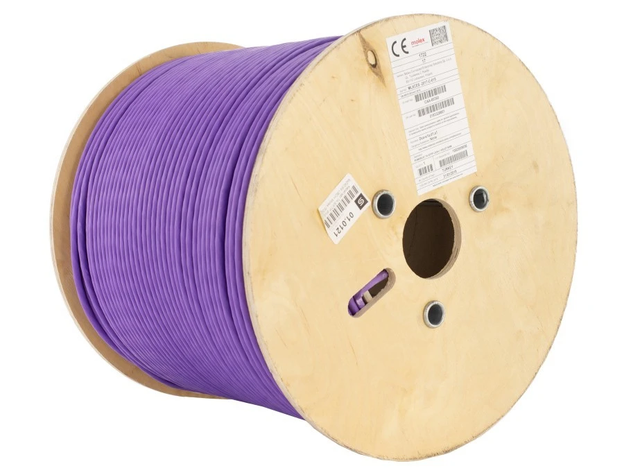 Kabel FTP kat.7A S/FTP 4x2x0,57 fioletowy LSOH Molex /500m