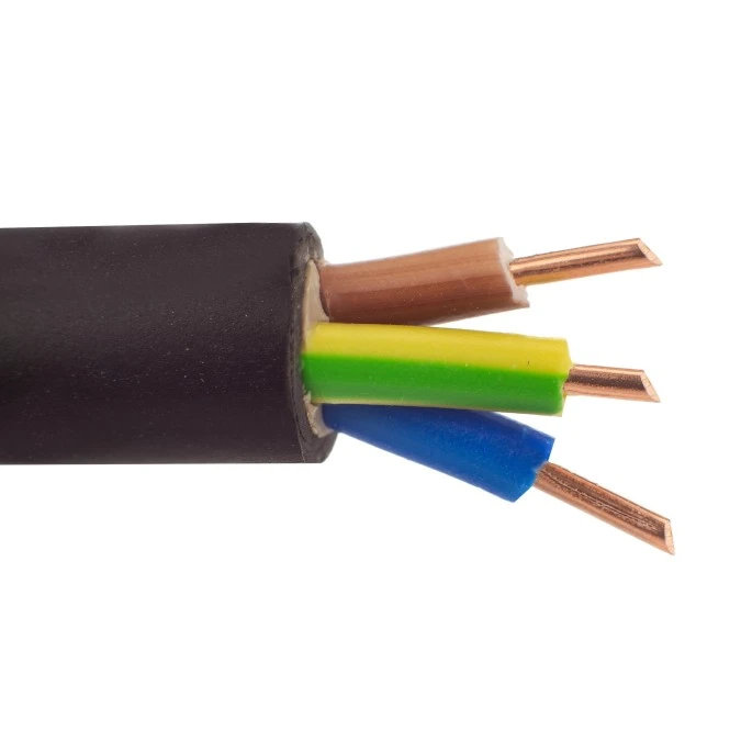 3-adriger Federdraht Spiralkabel – 5 M Gerade, 24 AWG, Ausdehnbar, Schwarz