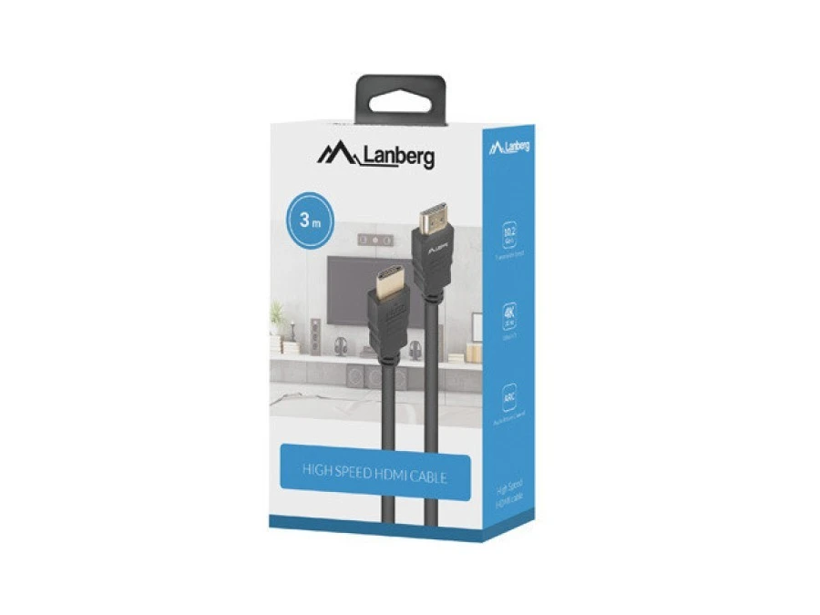 HDMI Kabel LANBERG V1.4, 20 Meter, Schwarz – Robust & Langlebig Für Hochauflösende Übertragung