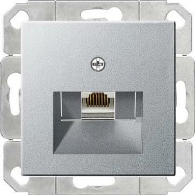 Gniazdo komputerowe poj. RJ45 cat. 6 Gira System 55 aluminium – GIRA ...