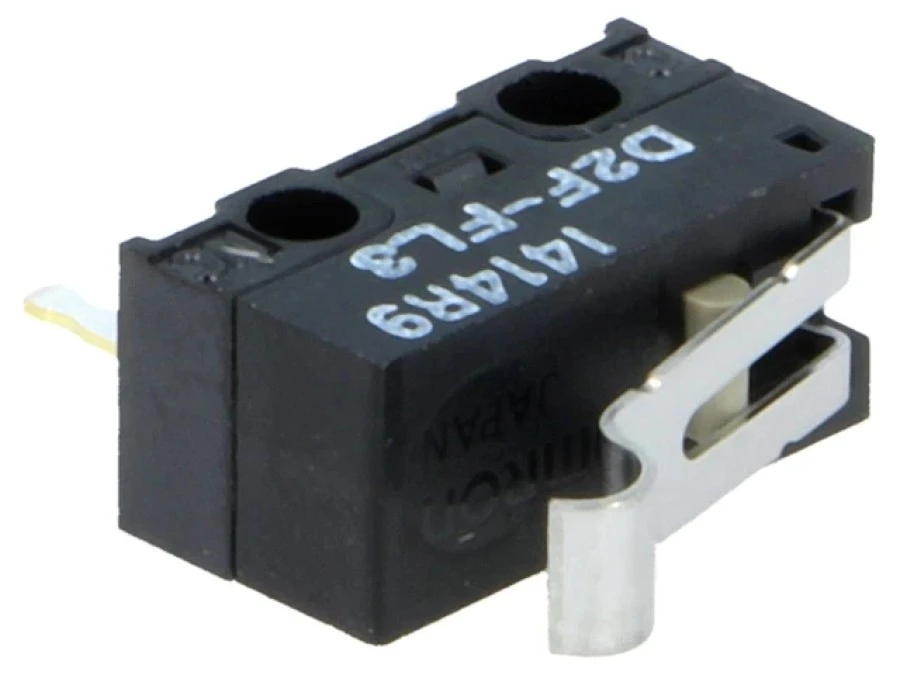 SNAP ACTION microswitch with a lever simulating a D2F-FL3 roller