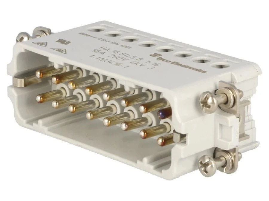 Złącze HTS męskie HTS HA 16-pin rozmiar 5 16A 250V srebrzony 1-1103416 ...