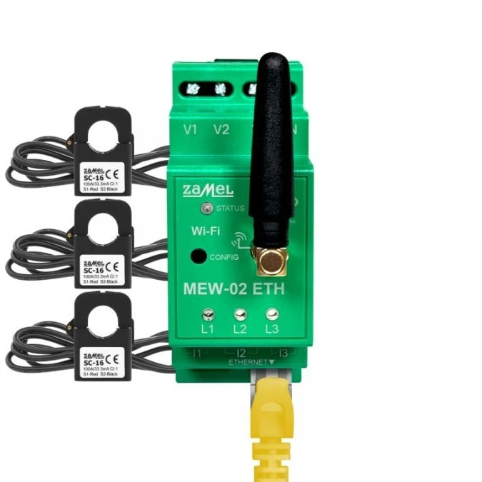 Monitor energii elektrycznej ETHERNET + Wi-Fi 3F+N Supla MEW