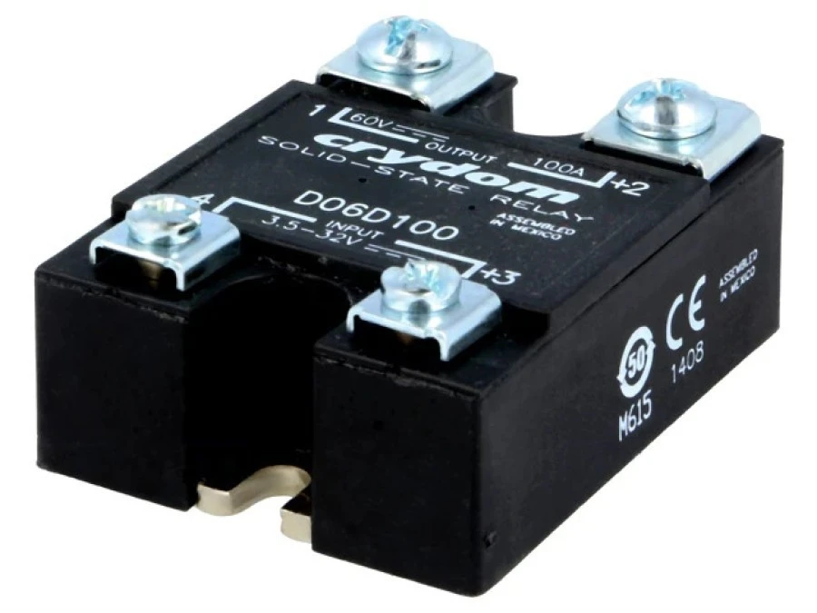 Relais Semi-Conducteur CRYDOM D1D100 - 100A 1-100VDC - Tension Commande 3.5-32VDC - 4