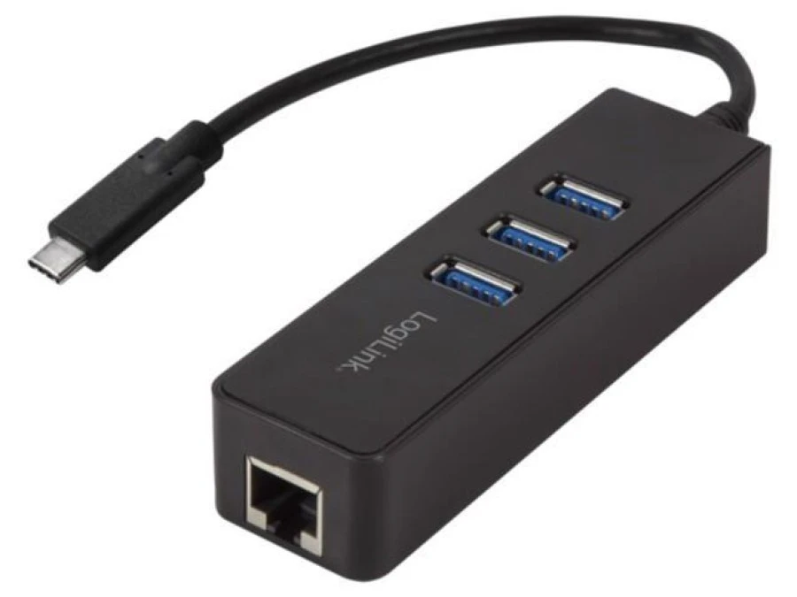 UA0283 Hub USB, RJ45 gniazdo, USB A gniazdo x3, USB C wtyk, USB 3.0 ...