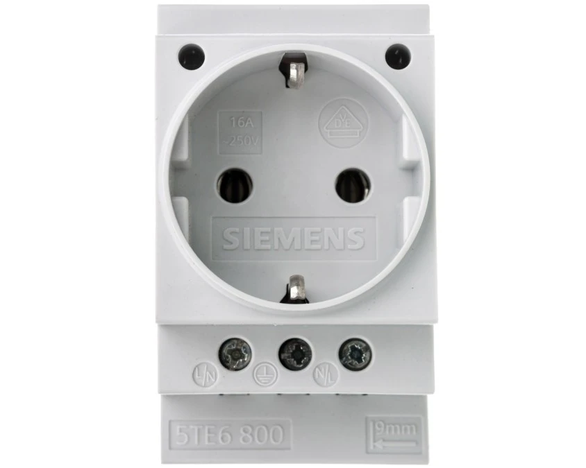 Gniazdo modułowe serwisowe 2P+Z 16A 230V Schuko na szynę 5TE6800 ...