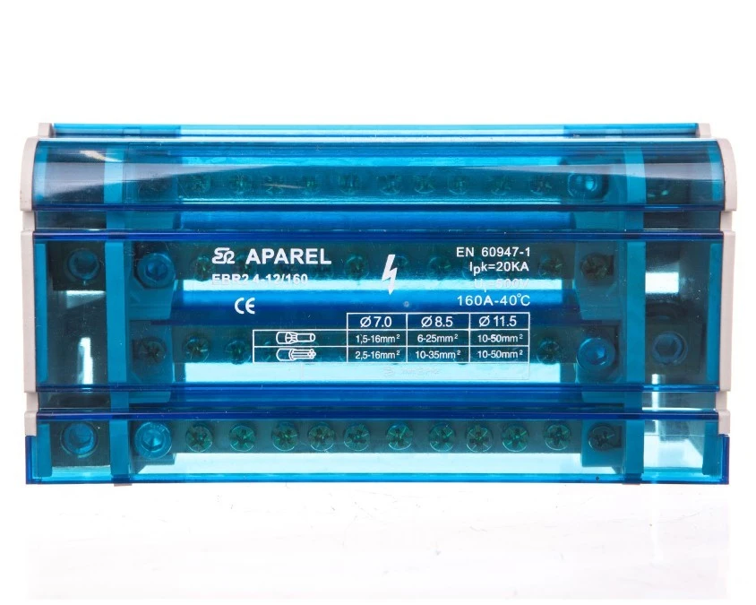 Blok rozdzielczy 4-torowy 1x11,5mm2+3x8,5mm2+8x7mm2 160A