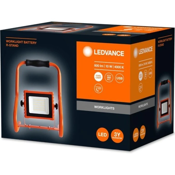 Naświetlacz LED 10W 800lm 4000K IP44 WORKLIGHT R-STAND USB LEDVANCE ...