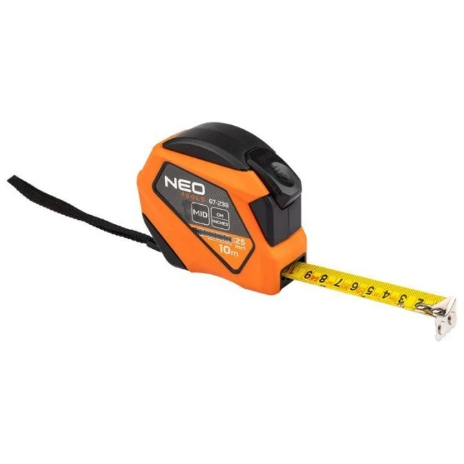 Miara zwijana stalowa 10 m x 25 mm, calowa – NEO TOOLS | TIM SA