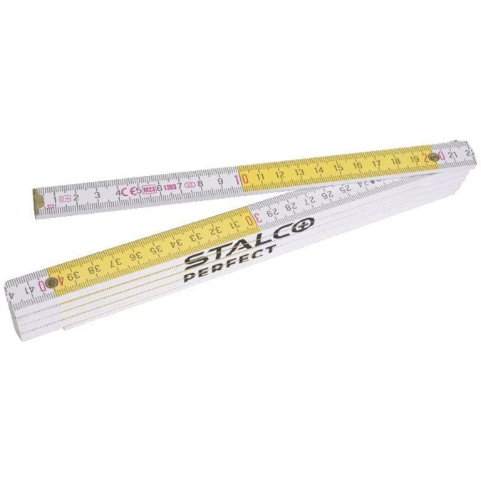 Miara składana drewniania 2m biało-żółta STALCO PERFECT S-65402 ...