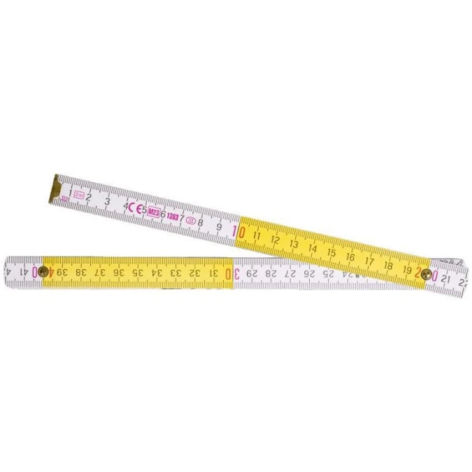 Miara składana drewniania 2m biało-żółta STALCO PERFECT S-65402 ...