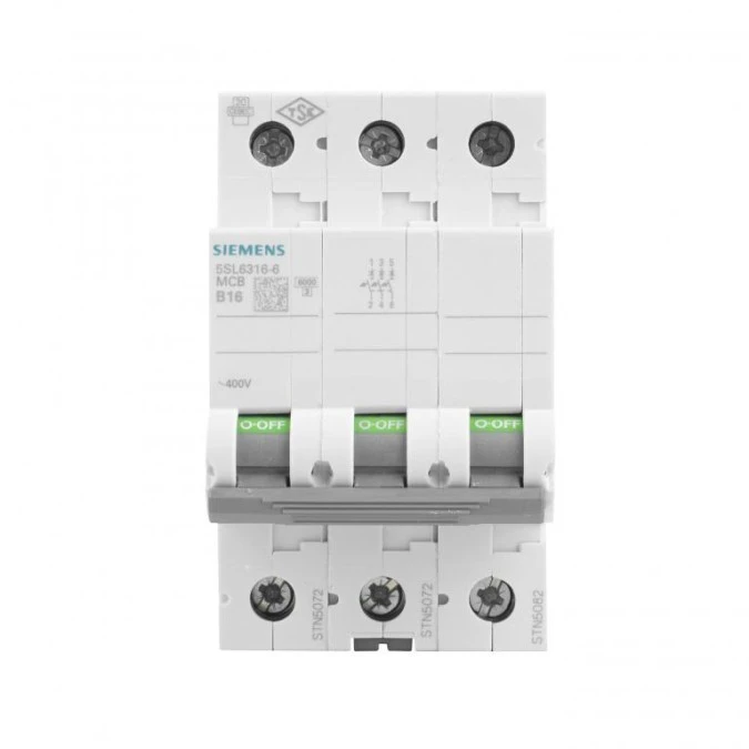 Siemens 5SL6316-7 Interruptor magnetotérmico 3P 16A C 6kA 400V