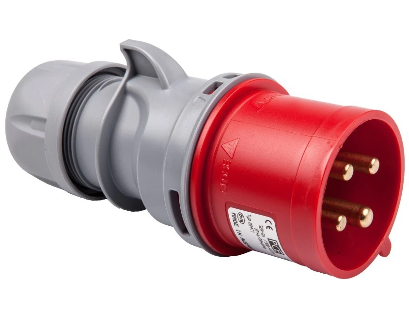 Wtyczka przenośna 32A 4P 400V czerwona IP44 TURBO SHARK 024-6TT – PCE ...