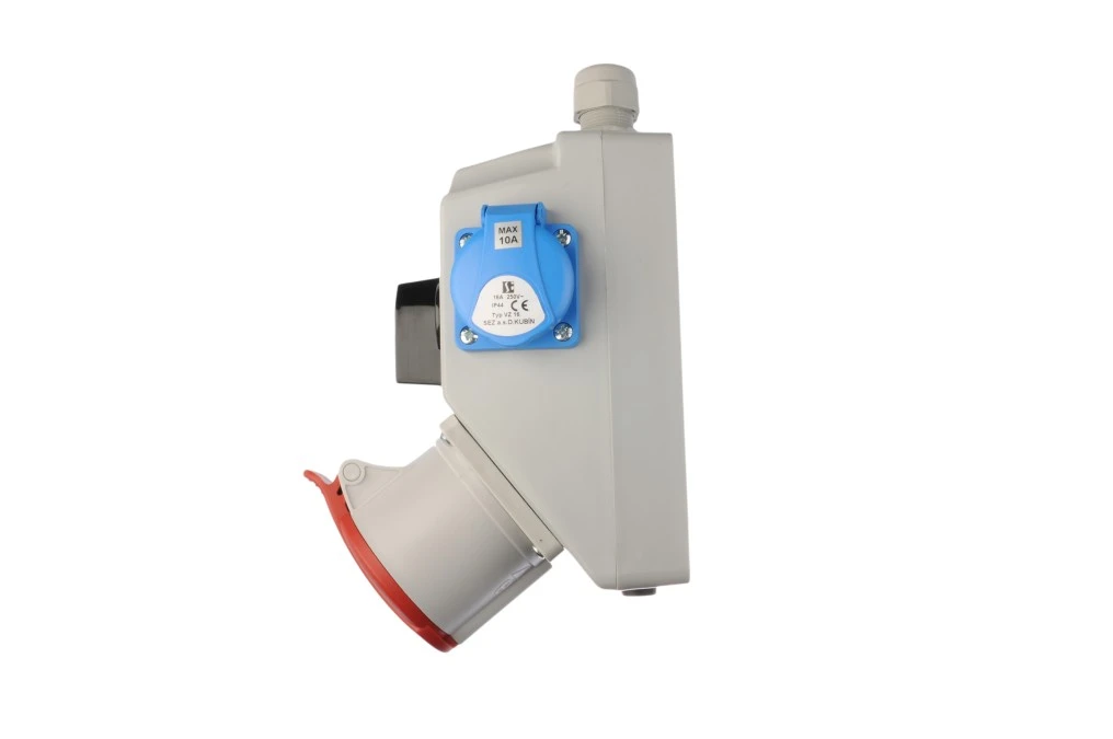 Zestaw instalacyjny z gniazdem 32A 5P+2P+Z (0-1) czerwony