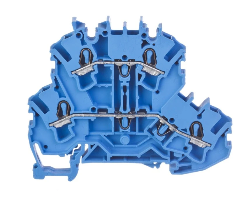 Złączka szynowa 2-pietrowa 2,5mm2 N/N niebieska 2002-2204