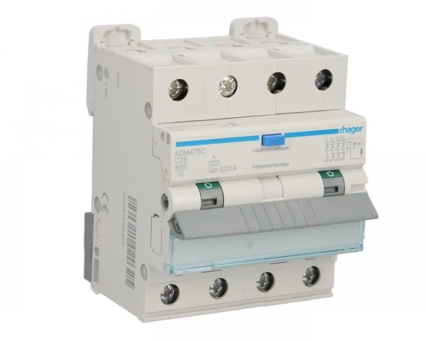 Wyłącznik różnicowo-nadprądowy RCBO 4P C25A 0,03A Typ A 6kA RCBO ...