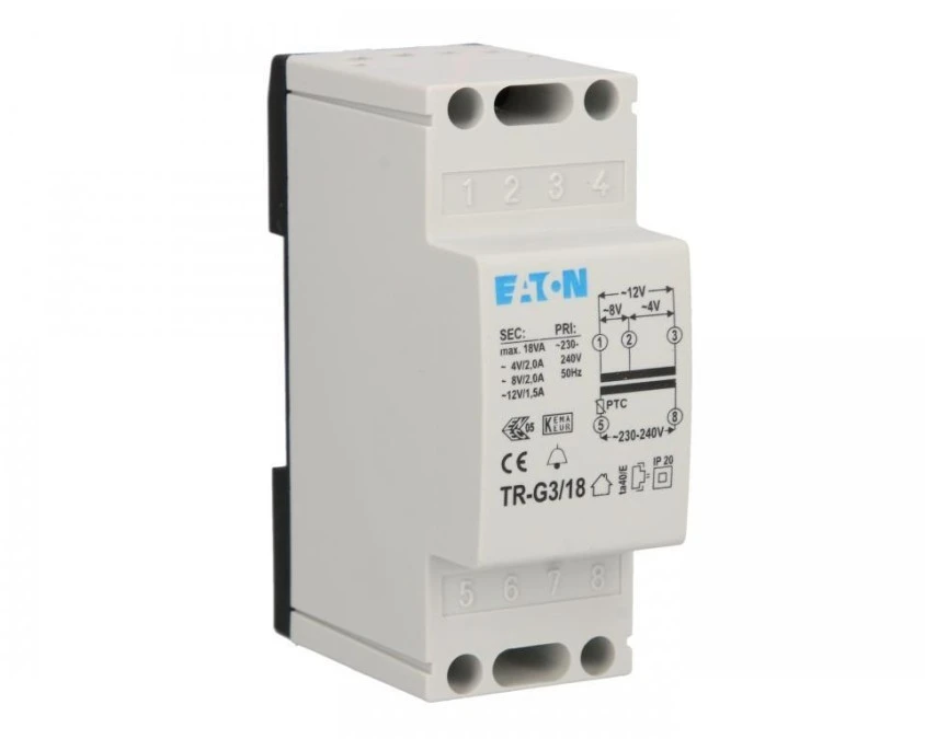 Transformator dzwonkowy 230/(4-8-12)V 2-2-1,5A TR-G3/18 272483 – EATON ...