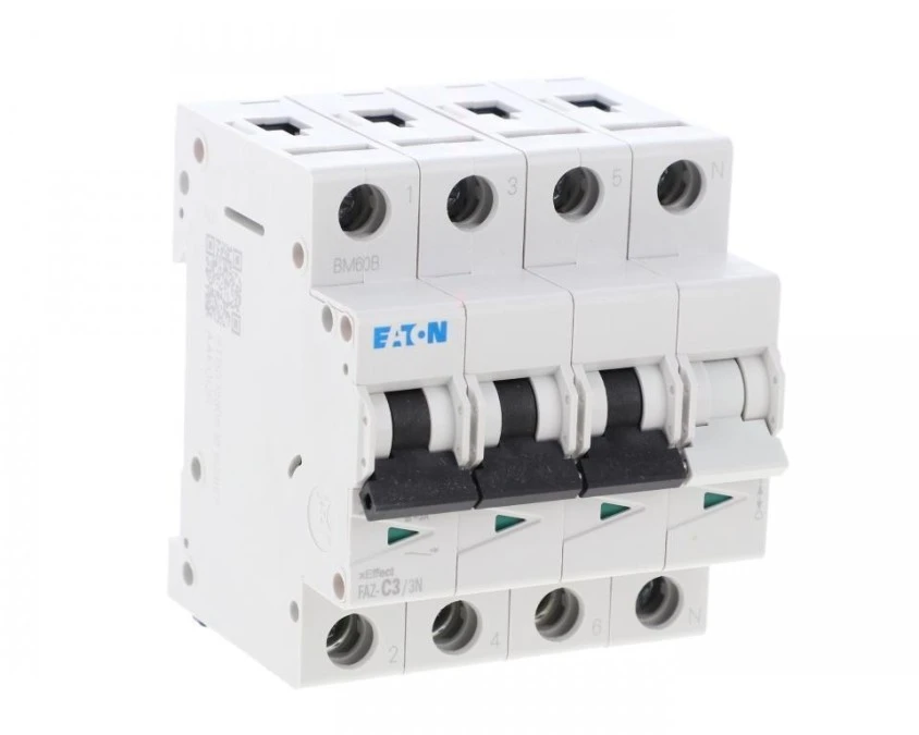 Wyłącznik nadprądowy 3P+N C 3A 15kA AC FAZ-C3/3N 278965 – EATON | TIM SA