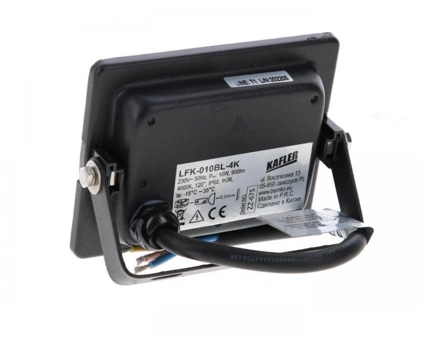 NAŚWIETLACZ LED SMD KASTEL 10W 4000K 800LM IP65 CZARNY – BEMKO | TIM SA