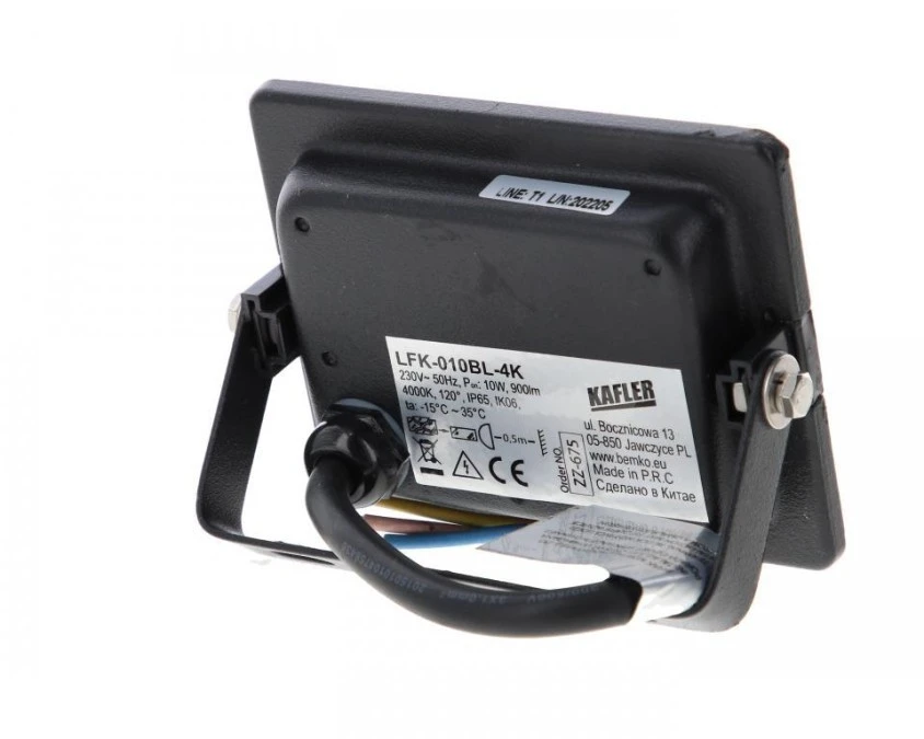 NAŚWIETLACZ LED SMD KASTEL 10W 4000K 800LM IP65 CZARNY – BEMKO | TIM SA