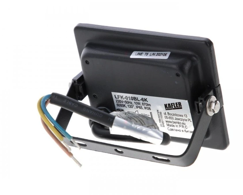 NAŚWIETLACZ LED SMD KASTEL 10W 6000K 850LM IP65 CZARNY – BEMKO | TIM SA