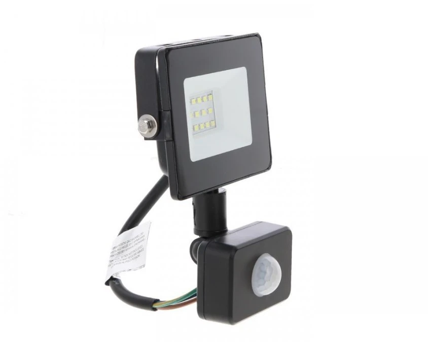 NAŚWIETLACZ LED SMD KASTEL 10W 6000K 850LM IP65 CZARNY CZ. PIR – BEMKO ...