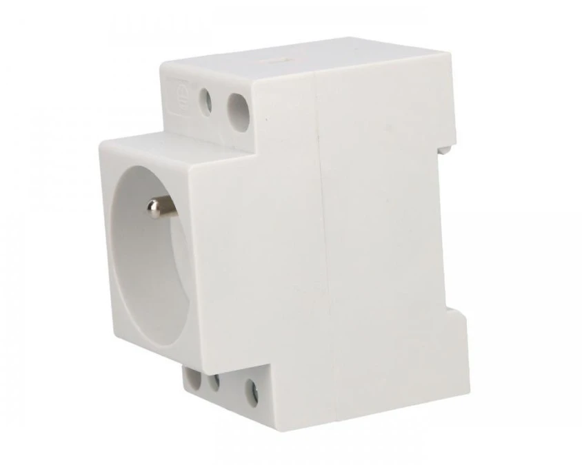 Gniazdo modułowe 2P+Z 16A 250V z przesłonami na szynę Z