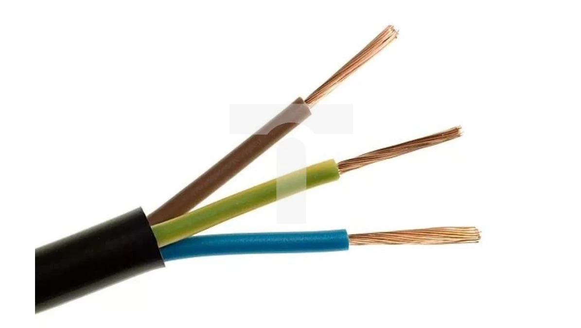(1 disc) Residential cord H03VV-F (OMY) 3x1 żo black / 25m /