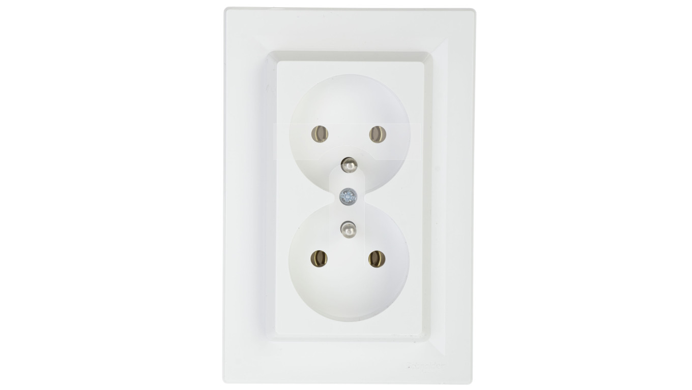 ASFORA Doppelsteckdose Z/u Weiß – EPH9800221, Von Schneider Electric