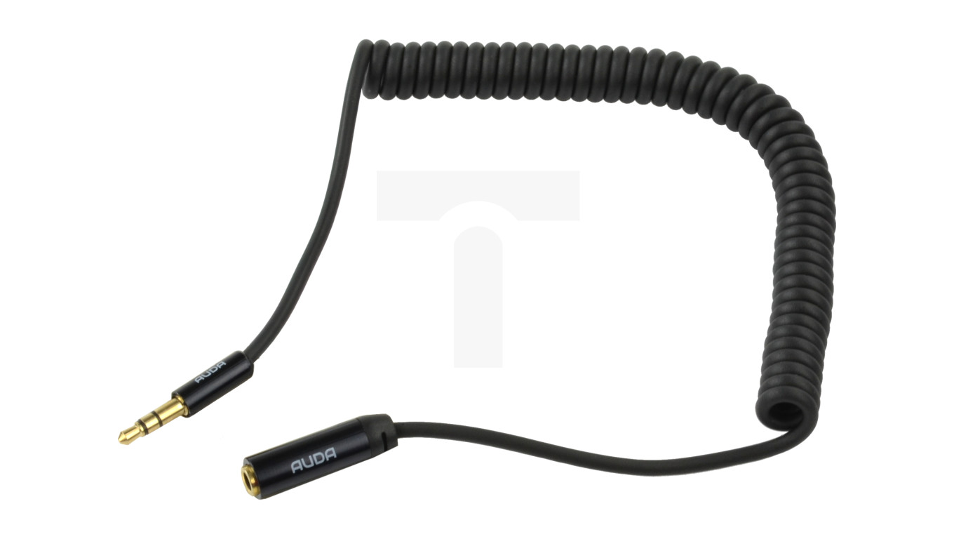 AUDA Slim Przedłużacz spiralny Audio AUX mini Jack 3,5mm Stereo (wtyk