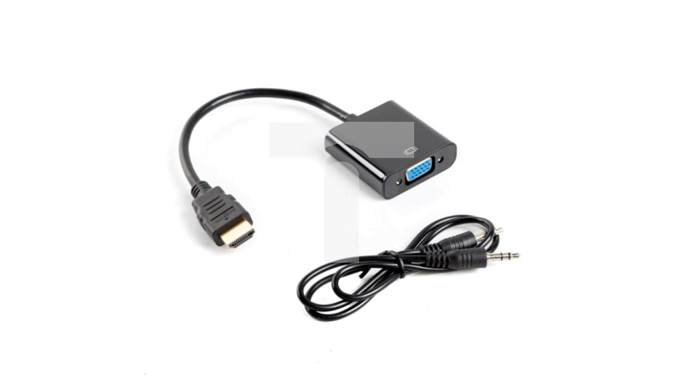 Adapter HDMI VGA+ jack 3,5mm stereo 0,2m AD0017BK LANBERG TIM SA