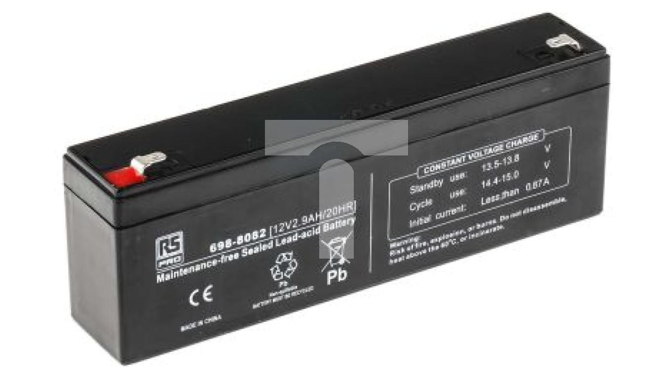Akumulator kwasowo-ołowiowy, AGM, 2.9Ah, 12V, RS PRO – RS COMPONENTS ...