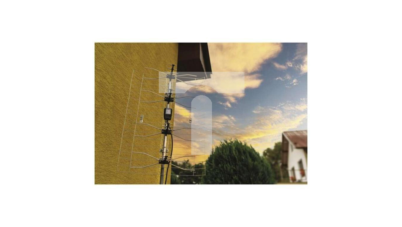 Antenne EMOS Universelle Intérieur/Extérieur - Réception Full HD Jusqu'à 80km | Filtre 4G/5G Intégré