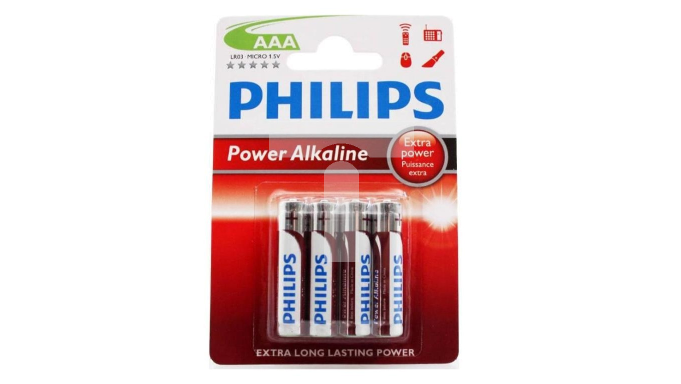 Bateria alkaliczna LR03 / AAA 1,5V POWER ALKALINE LR03P4B/10 /blister 4szt./