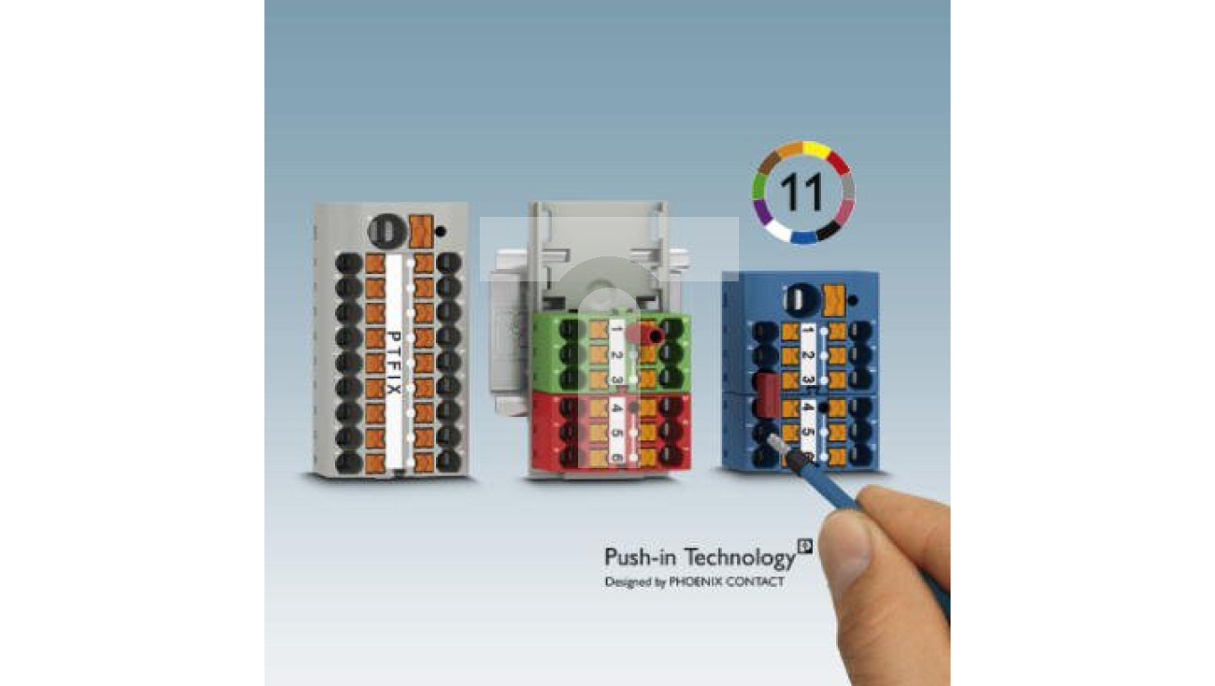 Blok rozdzielczy PTFIX 6X1,5 GY, szare złącze przemysłowe 6 punktów