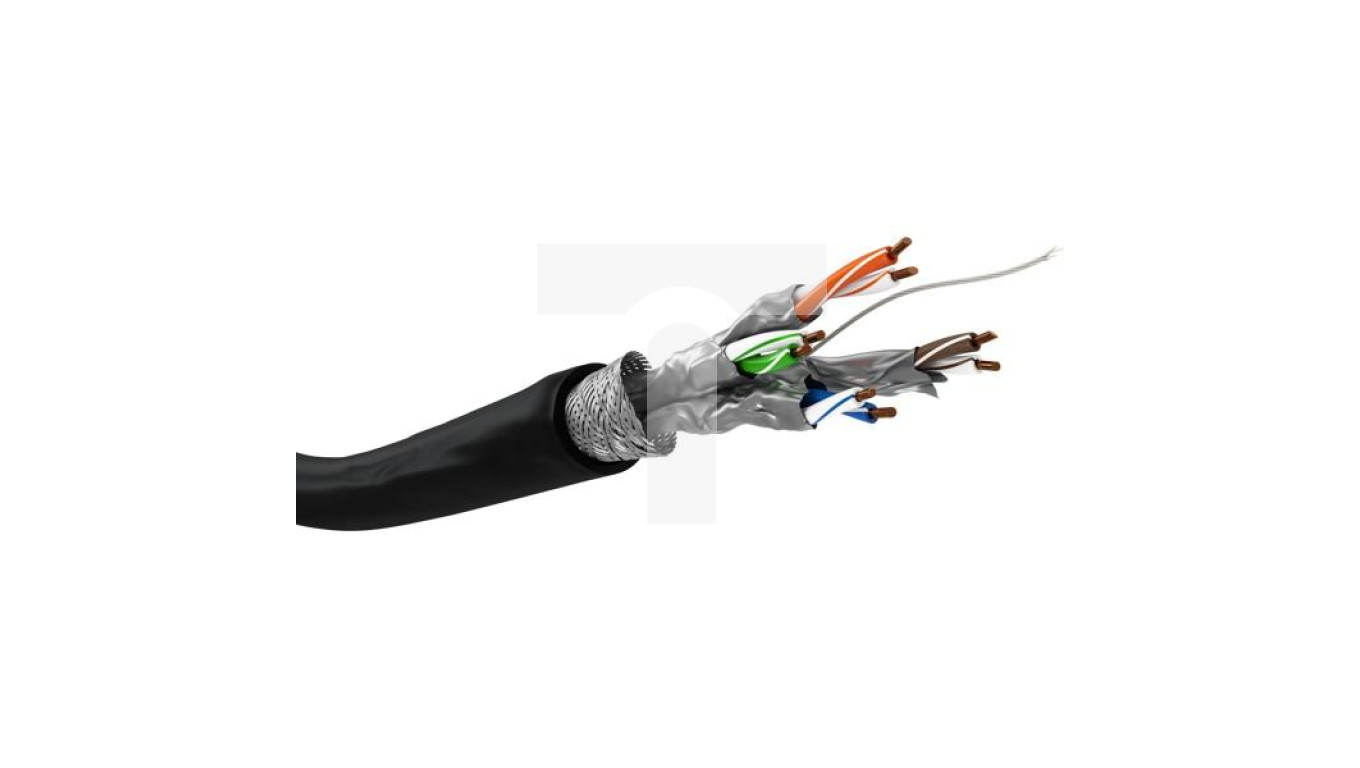 Tim Kabel CAT 7 Kabel sieciowy zewnętrzny, miedź, S/FTP (PiMF), czarny 100m 52768 ...