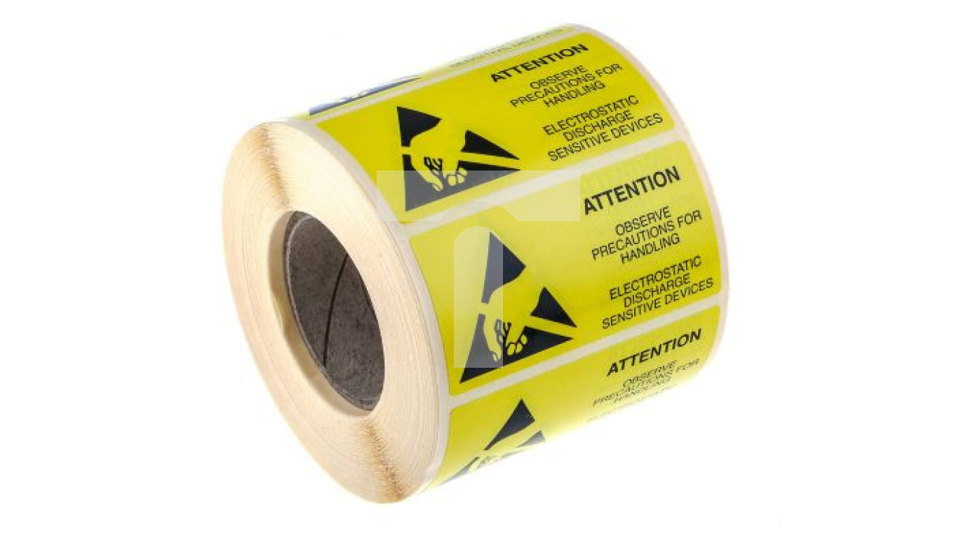 BF000526A Etichetta Con Simbolo ESD Ovale Adesiva Da Pavimento, Alta Resistenza, 150x75mm | Batter Fly