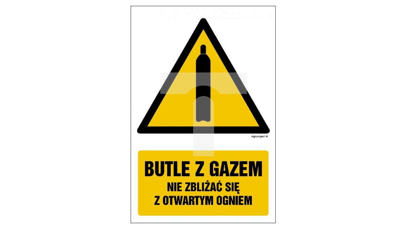ZNAK - GF029 Butle z gazem - nie zbliżać się z otwartym ogniem 10 x 15