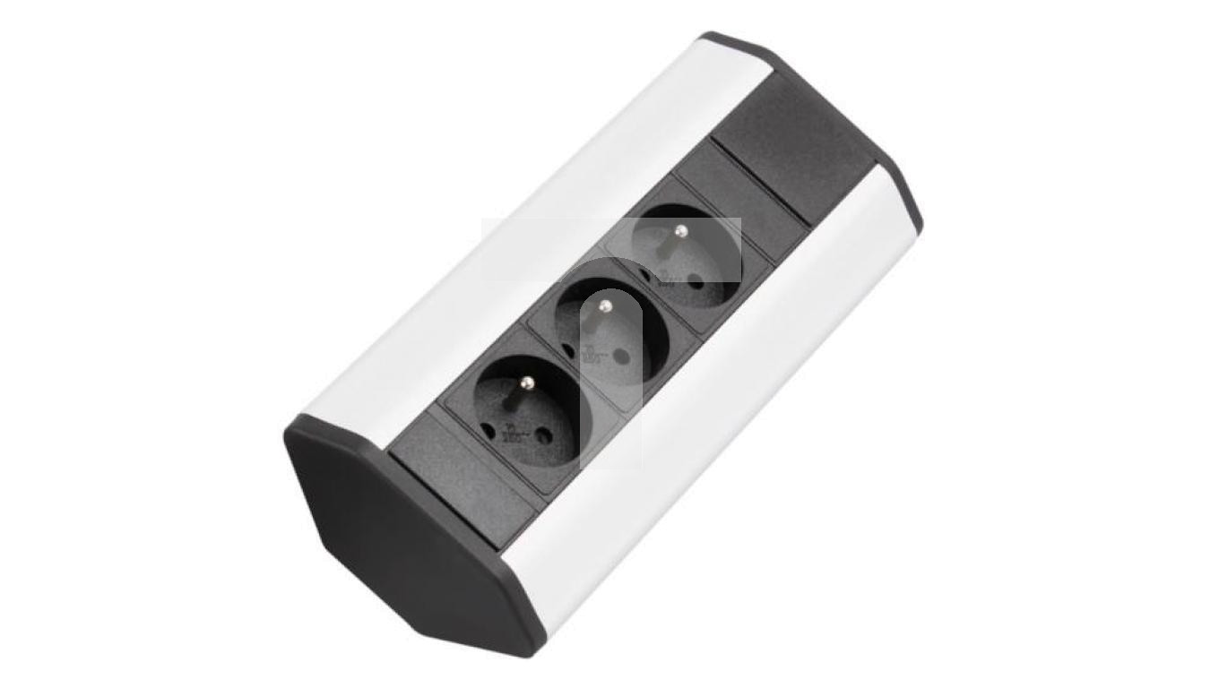 Gniazdo meblowe, blatowe 3x2P+Z przedłużacz narożny 1,8m CORNER BOX 63.