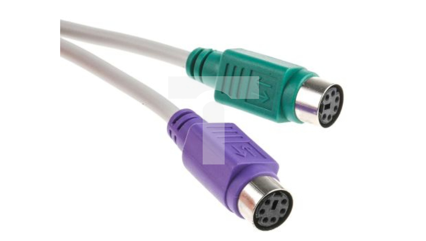 Kabel KVM, dł. 300mm - Wtyk USB A - Żeńskie 2 PS2, kolor: Szary, RS PRO ...