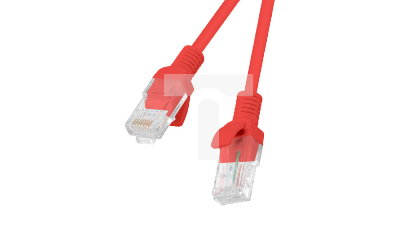 Kabel krosowy patchcord U/UTP kat.5e 0,25m czerwony PCU5-10CC-0025-R