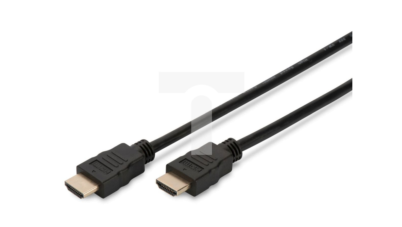 Kabel połączeniowy HDMI Highspeed 2.0 z Eth. GOLD Typ HDMI A/HDMI A, M/M czarny 1m AK-330107-010-S