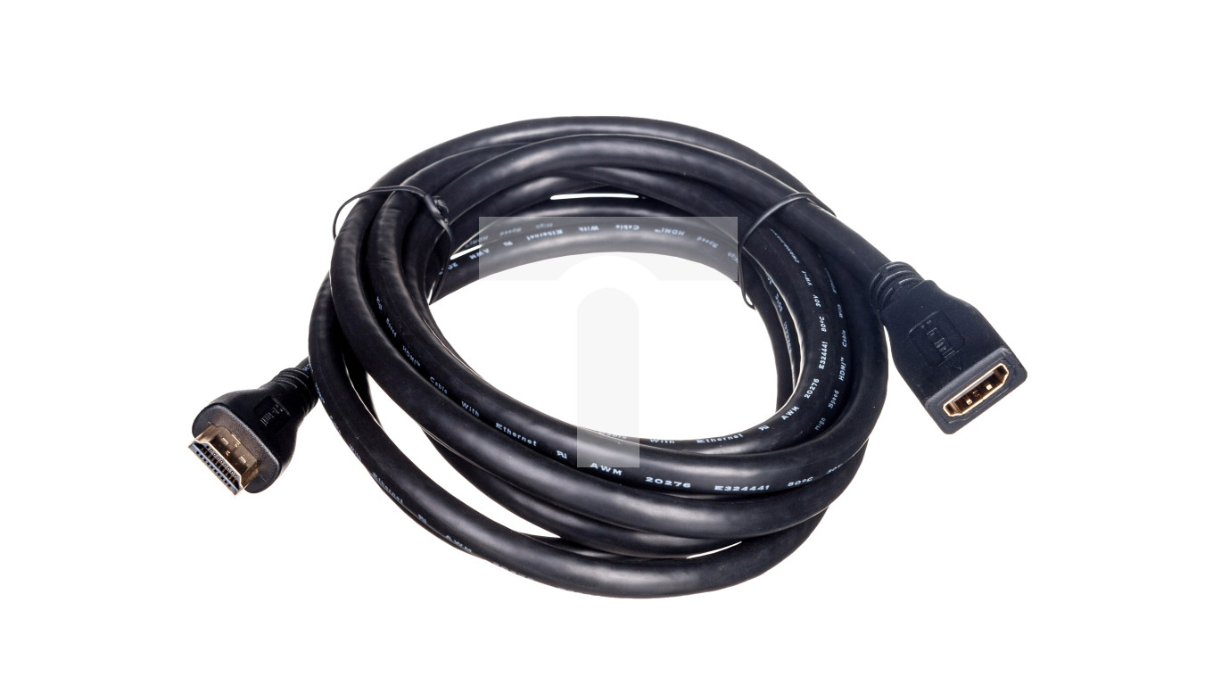 Kabel przedłużający HDMI Highspeed 1.4 z Eth. GOLD Typ HDMI A/HDMI A, M/Ż czarny 3m AK-330201-030-S