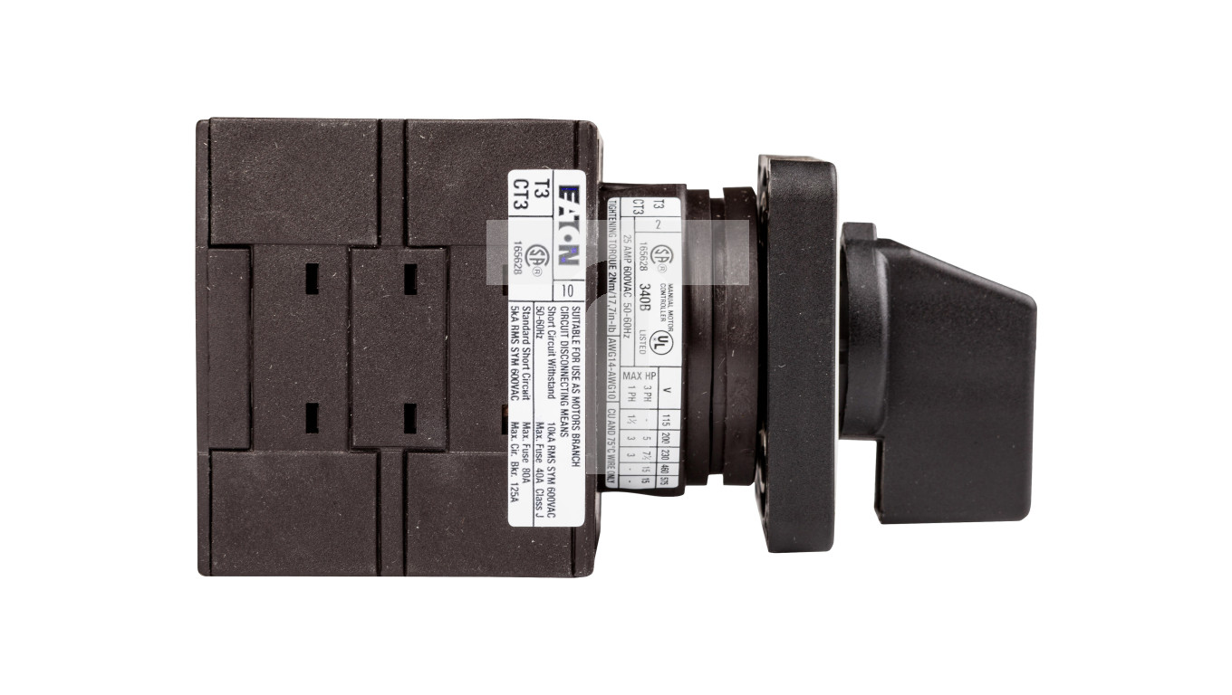 Łącznik krzywkowy 1-0-2 3P 32A do wbudowania T3-3-8212/E 68956 – EATON ...